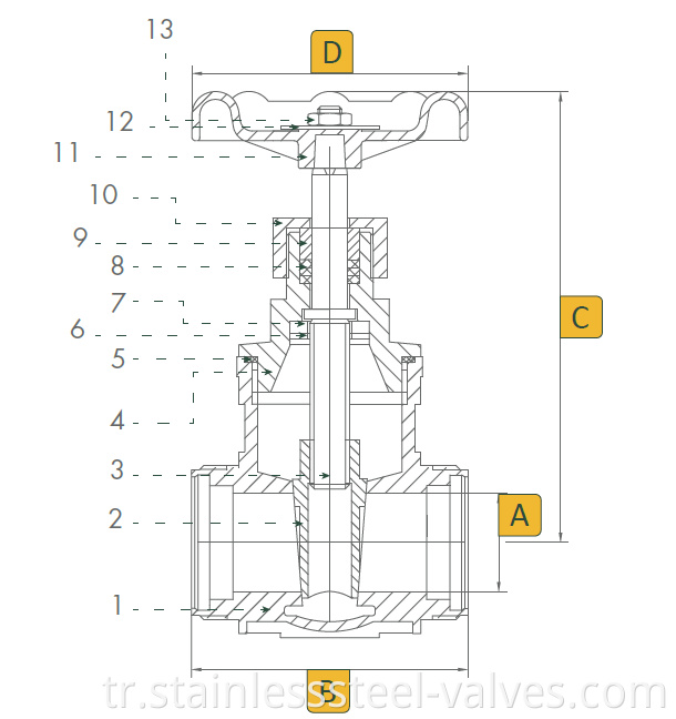 stainless steel threaded gate valve